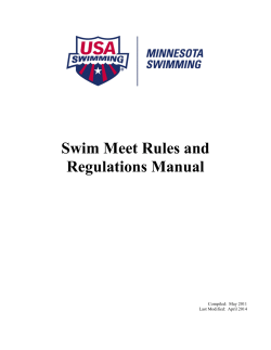 Swim Meet Rules and Regulations Manual