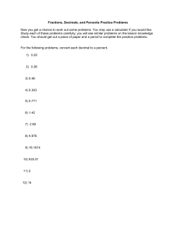 Converting between Fractions, Decimals, and Percents