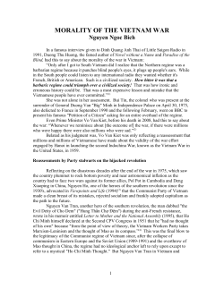 morality of the vietnam war - Vietnam Veterans for Factual History