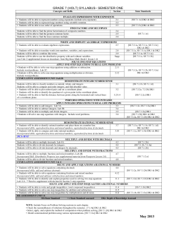 Math 7 Syllabus