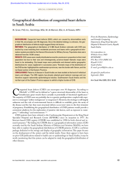 Geographical distribution of congenital heart defects in Saudi Arabia