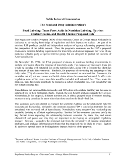 Public Interest Comment on The Food and Drug