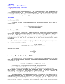 Chem 111: Experiment 2