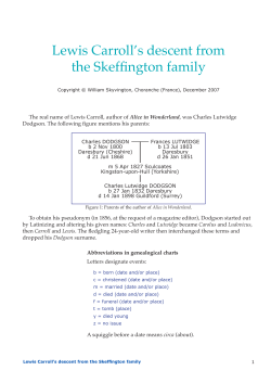 Lewis Carroll`s descent from the Skeffington family