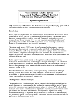 Professionalism in Public Service Management