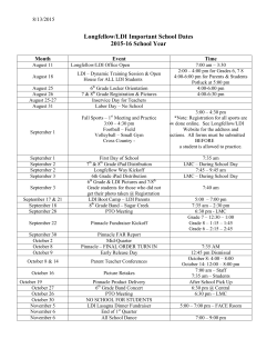 Longfellow/LDI Important School Dates 2015