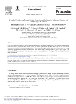 Prompt fission gamma-ray spectra characteristics