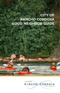 CITY OF RANCHO CORDOVA GOOD NEIGHBOR GUIDE