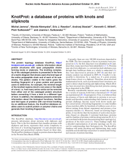 KnotProt: a database of proteins with knots and slipknots