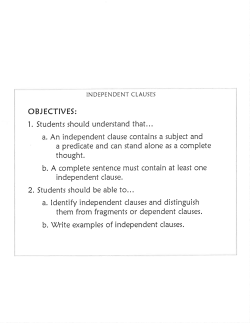 Independent Clauses