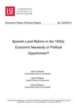 Spanish Land Reform in the 1930s