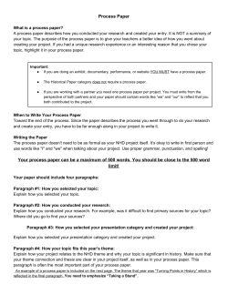 Directions on How to Write a Process Paper