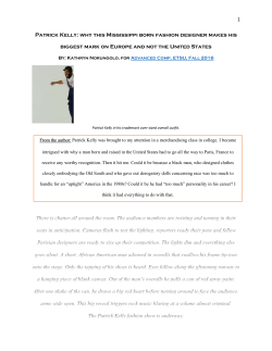 Patrick Kelly: Mississippi Born Fashion Designer, by Kathryn