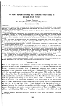 On some factors affecting the chemical composition of Swedish fresh