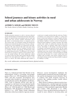 School journeys and leisure activities in rural and urban adolescents