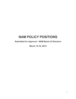 nam policy positions - National Association of Manufacturers