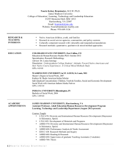 my CV can be found here - Dr. Noorie Brantmeier
