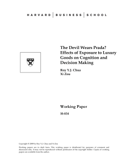 The Devil Wears Prada? Effects of Exposure to Luxury Goods on