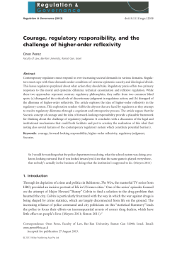 Courage, regulatory responsibility, and the challenge of higherorder