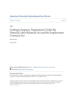 Getting to Impasse - Digital Commons @ American University