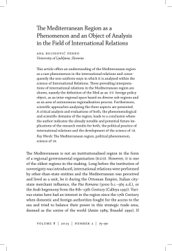 The Mediterranean Region as a Phenomenon and an Object of