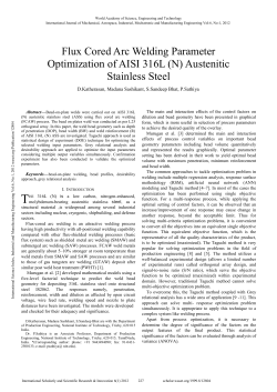 Flux Cored Arc Welding Parameter Optimization of AISI 316L (N