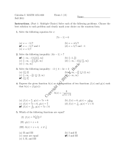Exam 1 - TTU Math Department