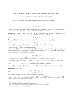 SOME STRENGTHENED RESULTS ON EULER`S