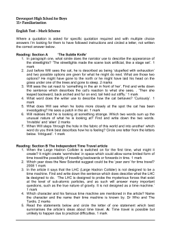 English mark scheme - Devonport High School for Boys