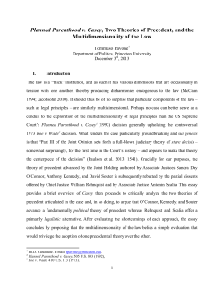 Planned Parenthood v. Casey, Two Theories of Precedent, and the