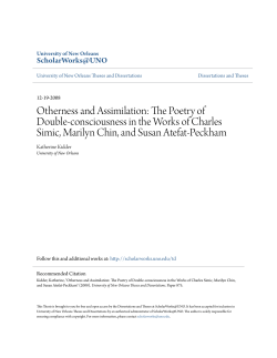 Otherness and Assimilation: The Poetry of