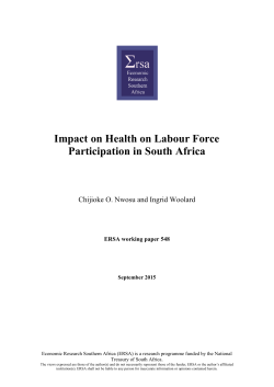 Impact on Health on Labour Force Participation in South Africa
