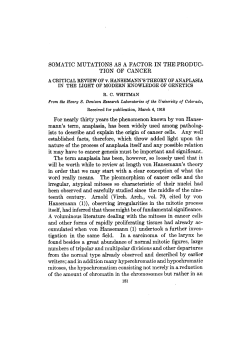 SOMATIC MUTATIONS AS A FACTOR IN THE