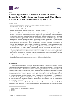A New Approach to Abortion Informed Consent Laws: How An