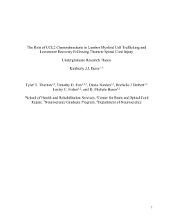 The Role of CCL2 Chemoattractants in Lumber Myeloid Cell