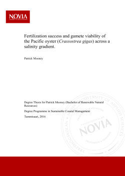 Fertilization success and gamete viability of the Pacific