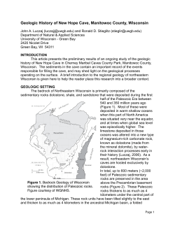 Geologic History of New Hope Cave, Manitowoc - UW