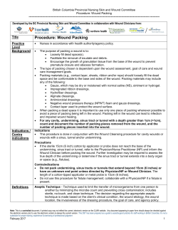 Procedure: Wound Packing