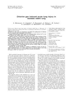 Chlorine gas induced acute lung injury in