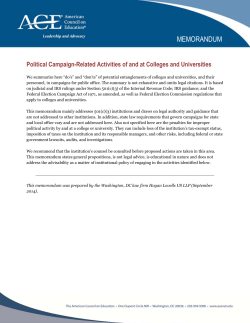 Political Campaign-Related Activities of and at Colleges