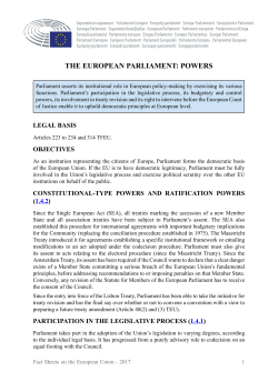 The European Parliament: Powers