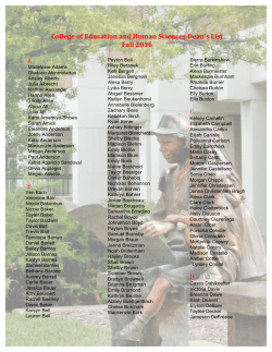 Fall 2016 Deans List - College of Education and Human Sciences