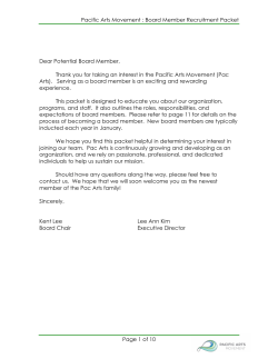 Pacific Arts Movement : Board Member Recruitment Packet Page 1
