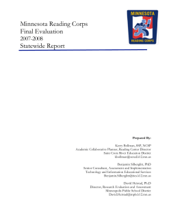 MRC 07-08 Evaluation - Minnesota Reading Corps