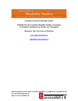 Print this article - Canadian Journal of Disability Studies