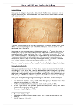 history of hockey in Sydney is here