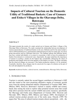 Impacts of Cultural Tourism on the Domestic Utility