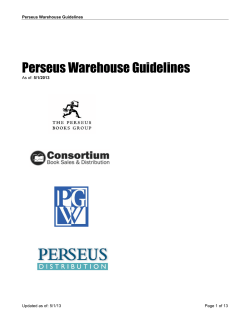 Perseus Warehouse Guidelines
