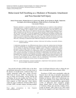 Behavioural Self-Soothing as a Mediator of Romantic Attachment