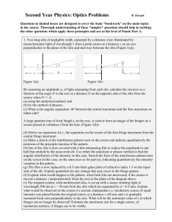 Optics problems 2014